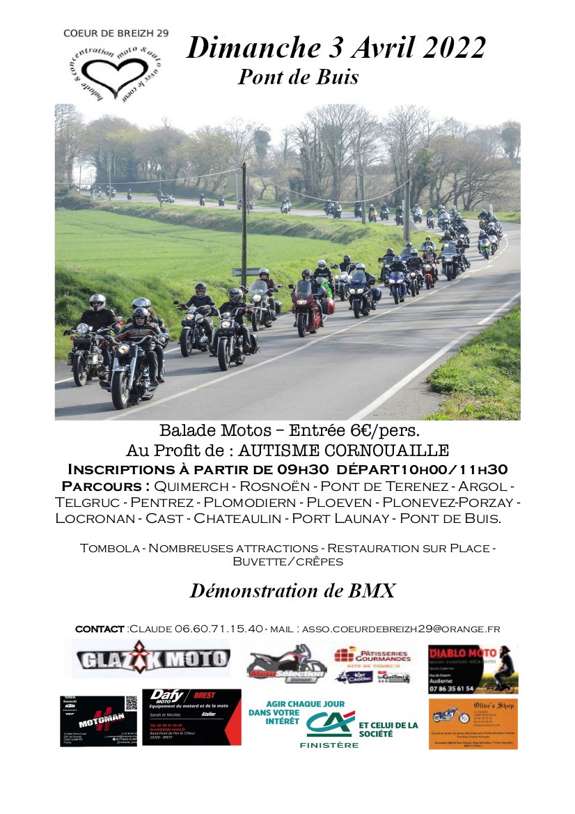 Balade Motos au profit d'Autisme Cornouaille